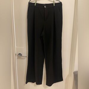 Zara Wide Leg Black Trousers (XL)